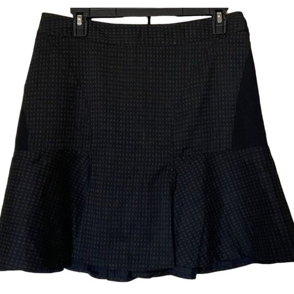 Worthington Fit & Flare Mini Skirt Check Pattern Dark Brown & Black Women Size 6 - Picture 1 of 10